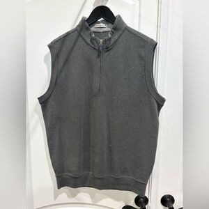 Peter Millar Charcoal Zip-Up Sleeveless Sweater